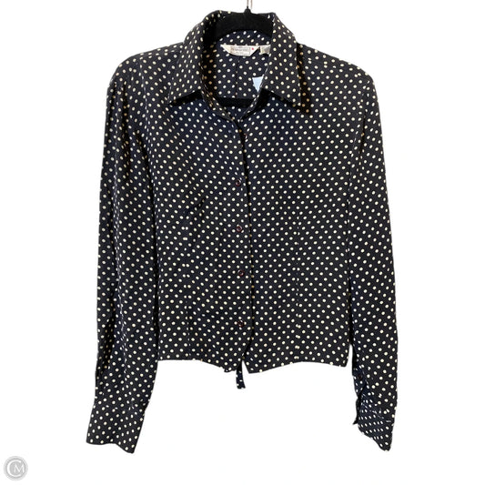 Top Long Sleeve By Henri Bendel In Polkadot Pattern, Size: L