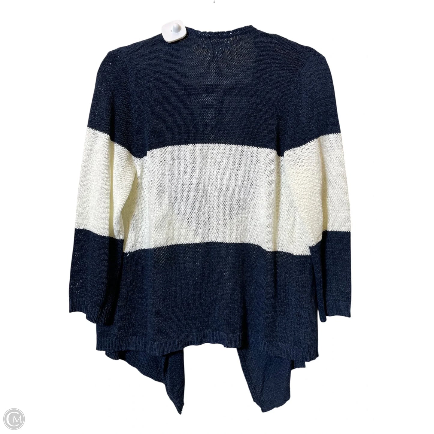 Cardigan By Charter Club In Blue & White, Size: L
