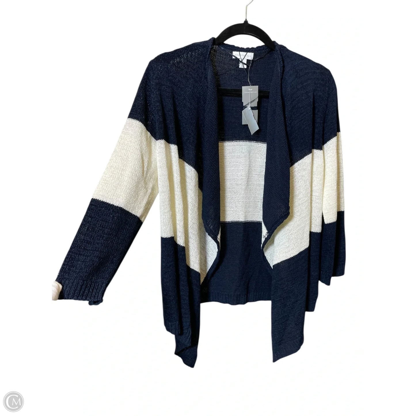 Cardigan By Charter Club In Blue & White, Size: L