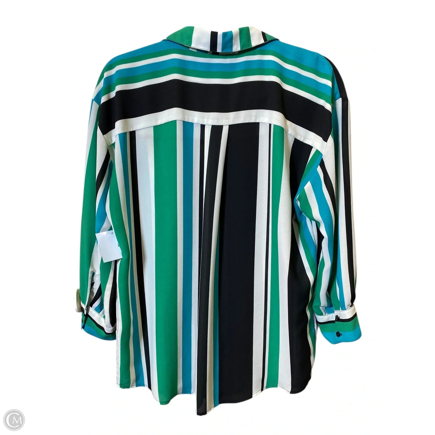 Top Long Sleeve Designer By Karl Lagerfeld In Striped Pattern, Size: M