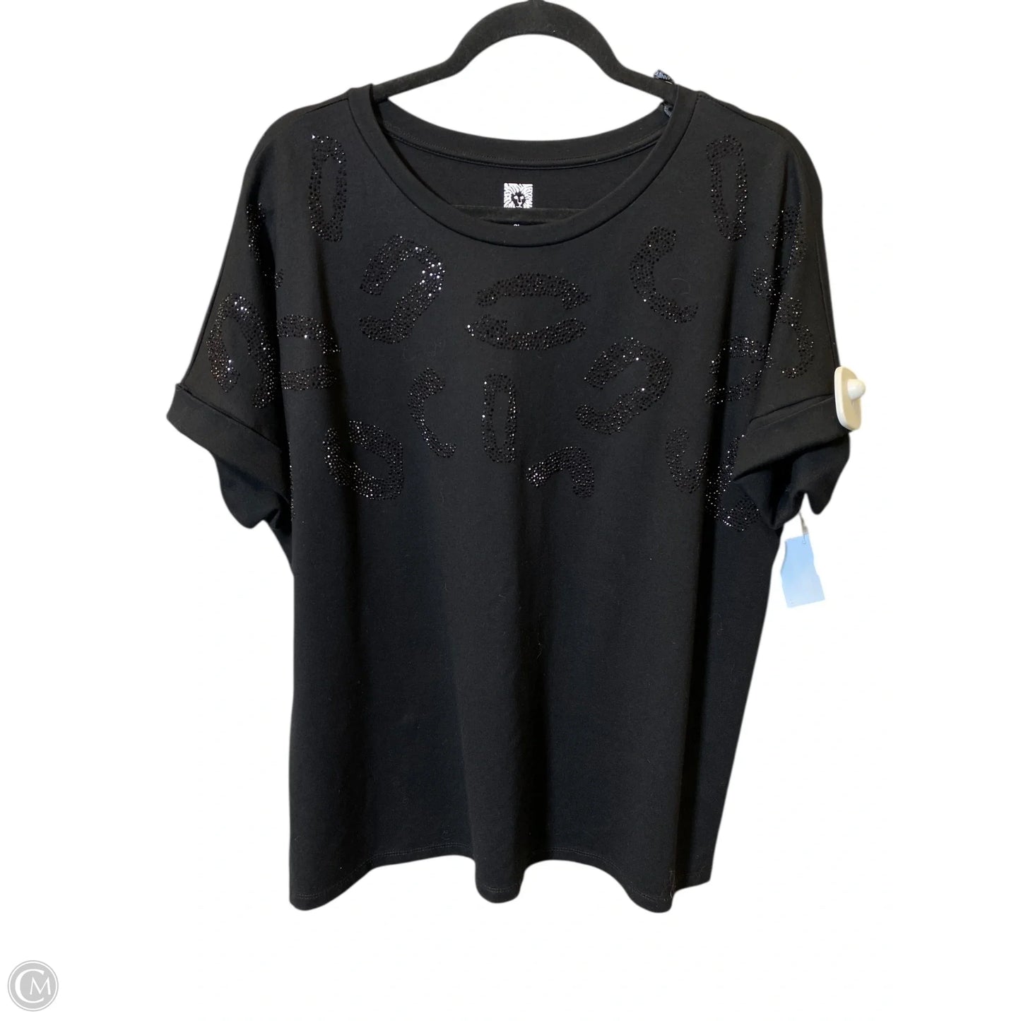 Top Short Sleeve By Anne Klein In Black, Size: Xl