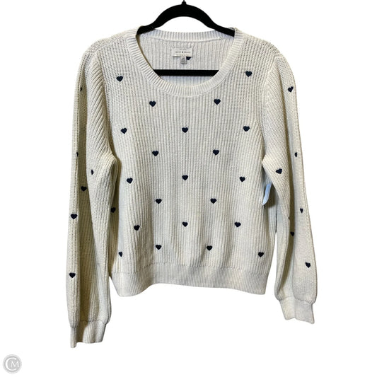 Sweater By Lucky Brand In Blue & Cream, Size: L