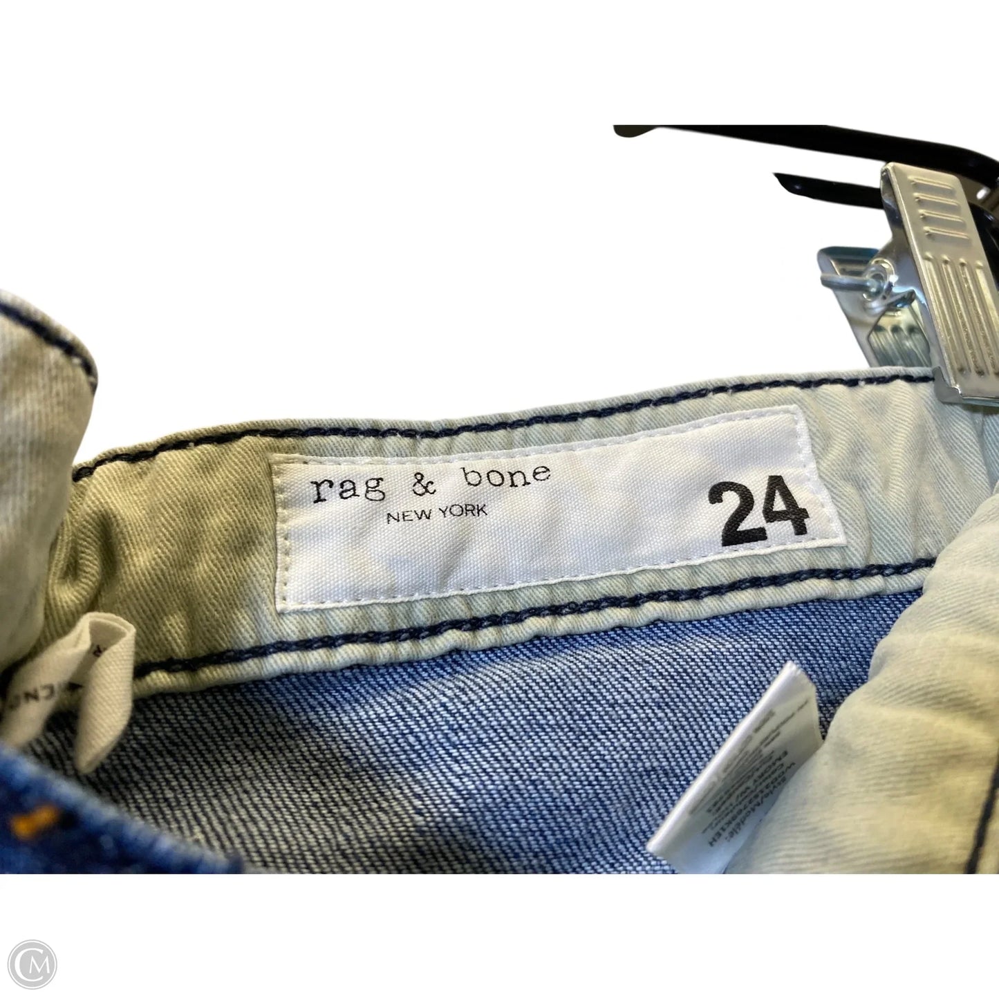 Jeans Straight By Rag And Bone In Blue Denim, Size: 24