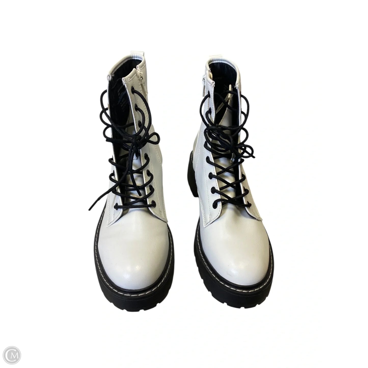 Boots Combat By Madden Girl In White, Size: 10