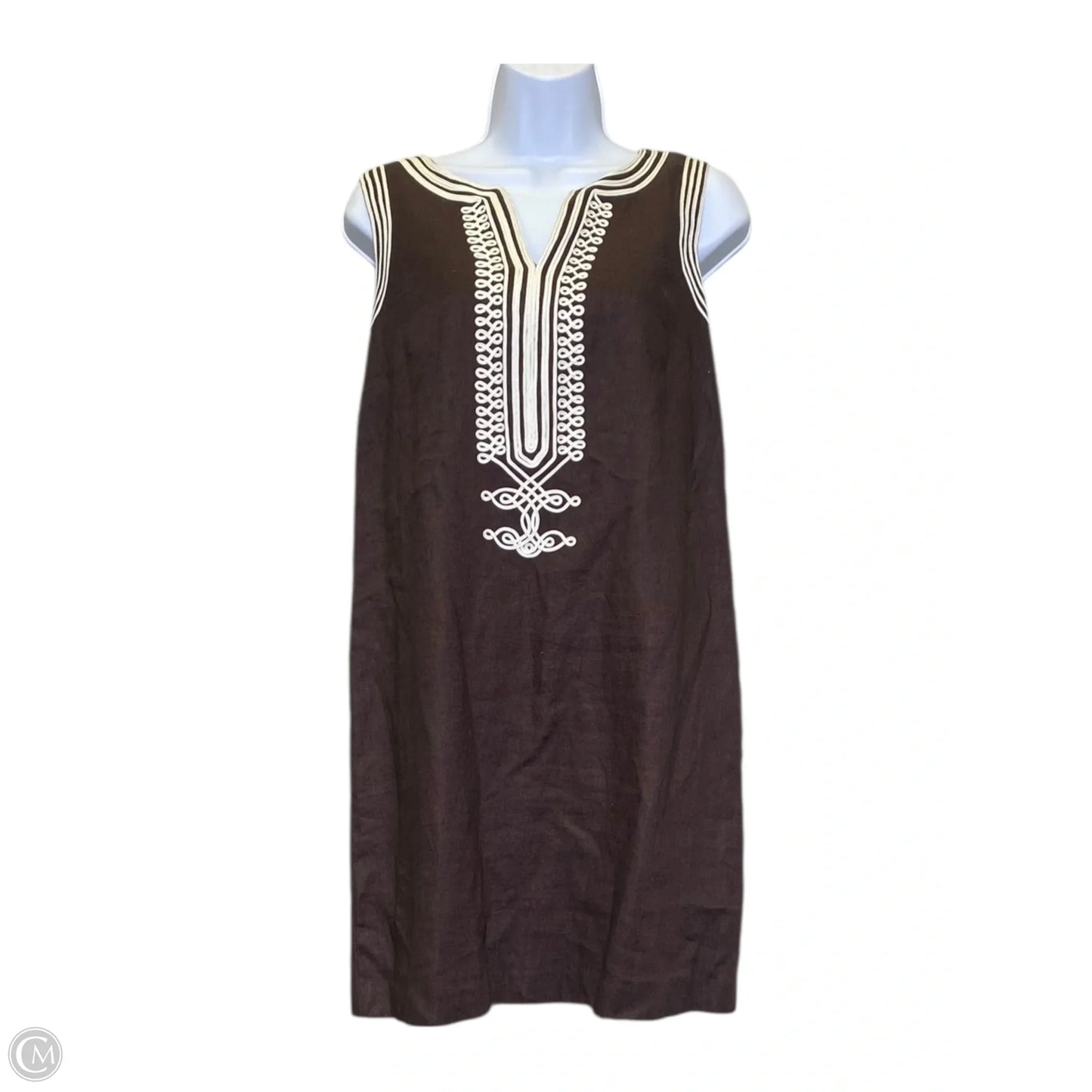 Dress Designer By Michael Kors In Brown & White, Size: M