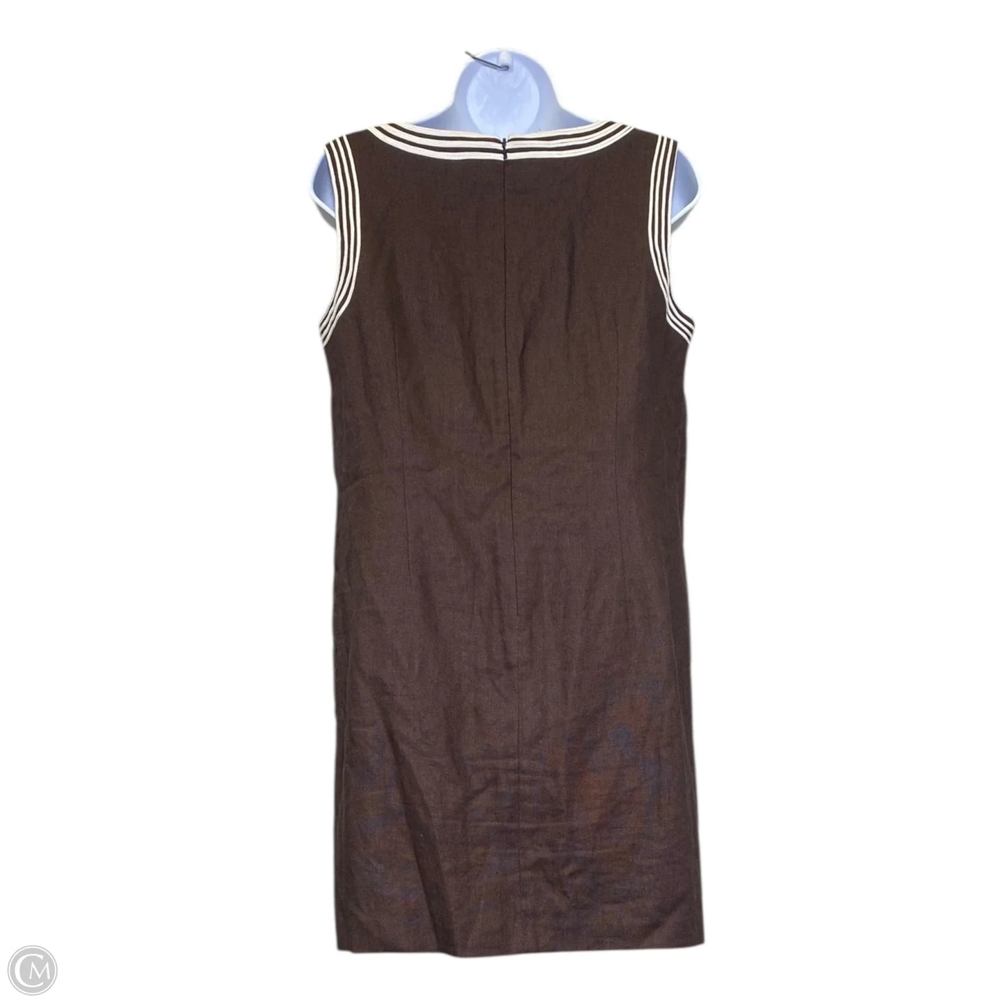 Dress Designer By Michael Kors In Brown & White, Size: M