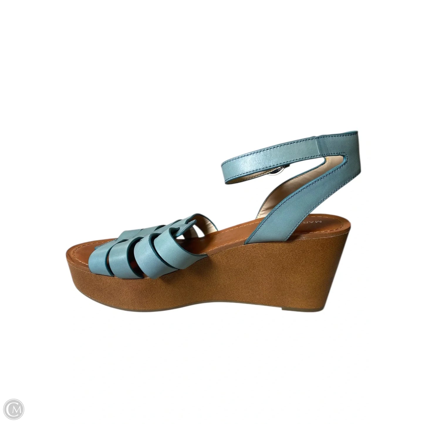 Sandals Heels Wedge By Marc Fisher In Blue & Brown, Size: 11