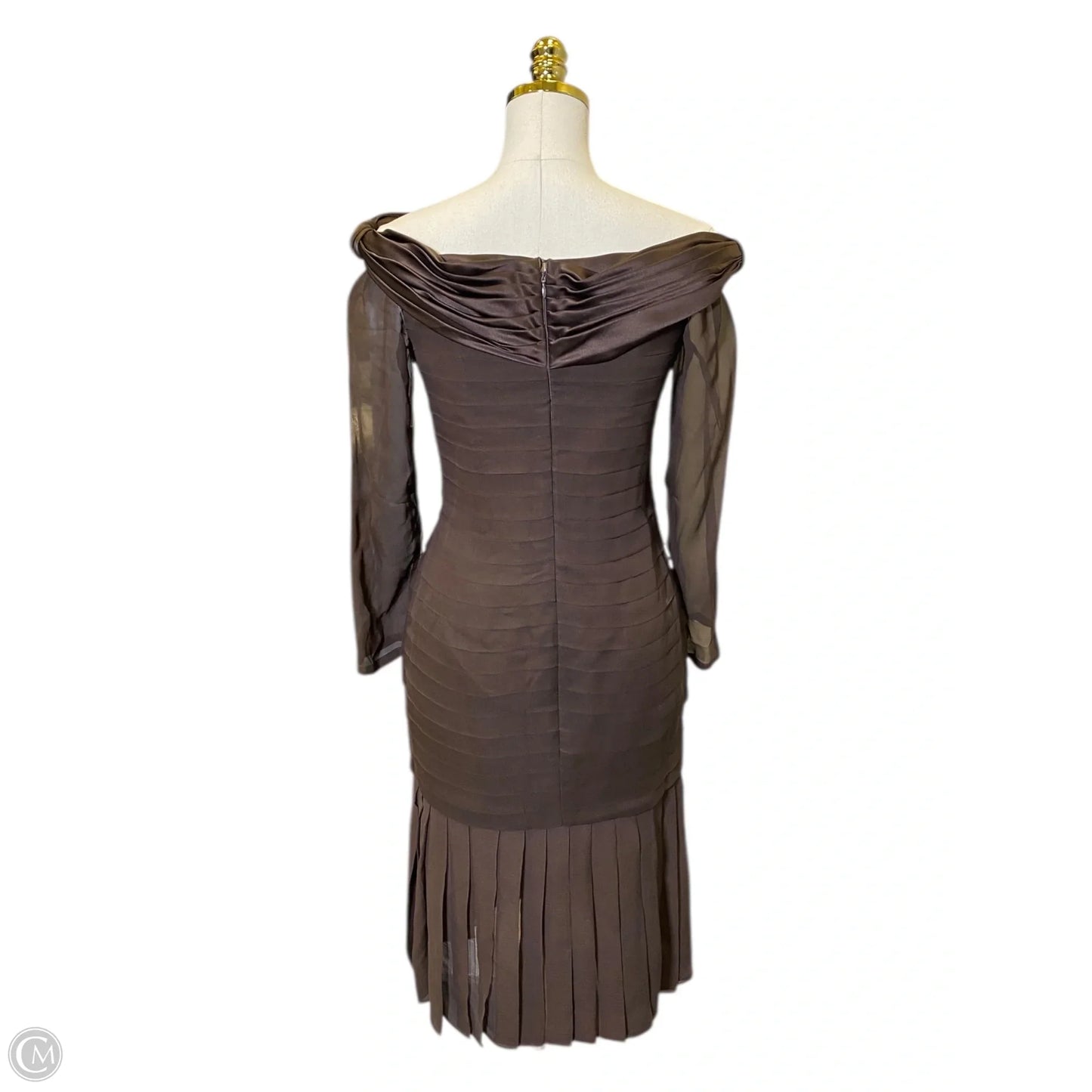Dress Casual Midi By Clothes Mentor In Brown, Size: M