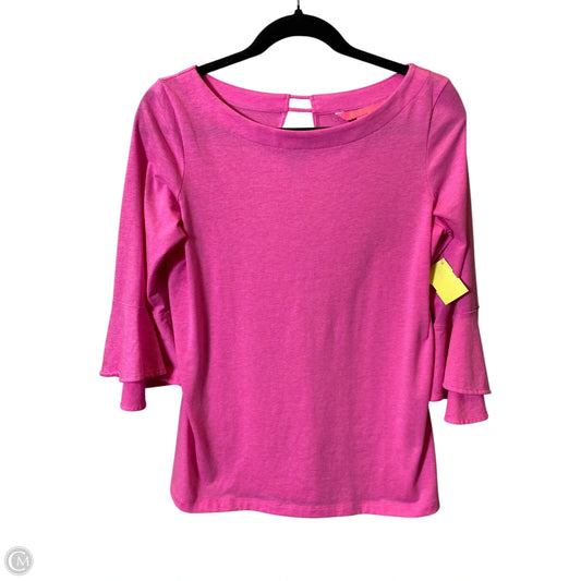 Top 3/4 Sleeve Designer By Lilly Pulitzer In Pink, Size: S