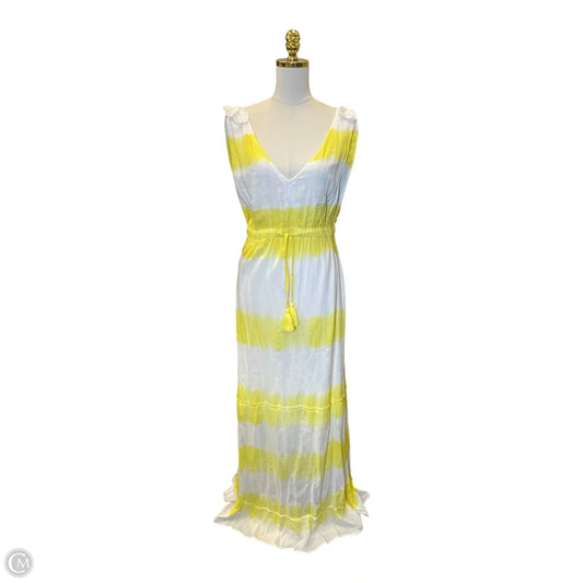 Dress Casual Maxi By Versona In White & Yellow, Size: Xl