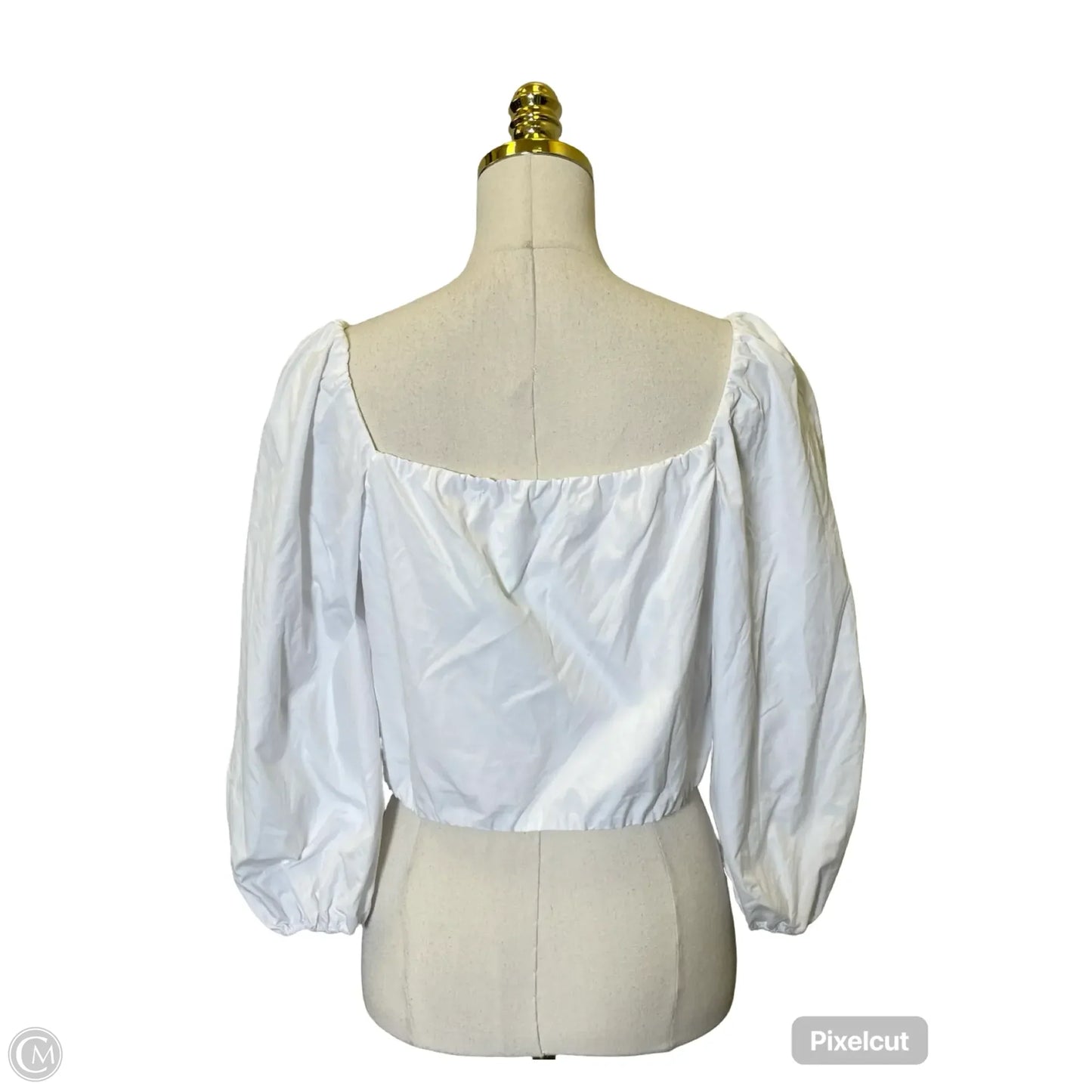 Top 3/4 Sleeve Designer By Alice + Olivia In White, Size: L