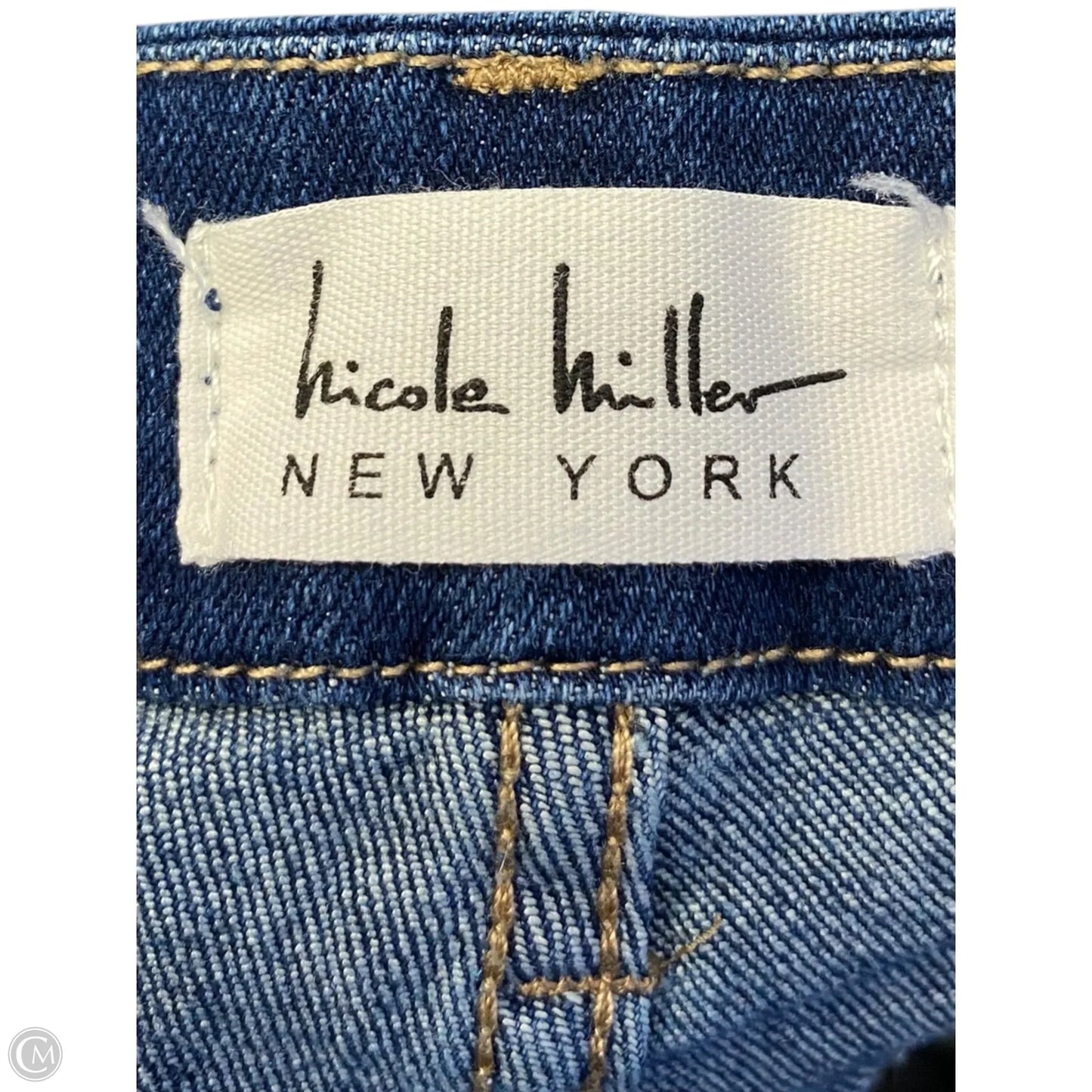 Jeans Straight By Nicole Miller In Blue Denim, Size: 14