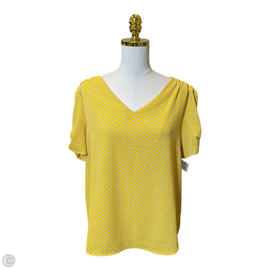 Top Short Sleeve By Adrianna Papell In Multi-colored, Size: L