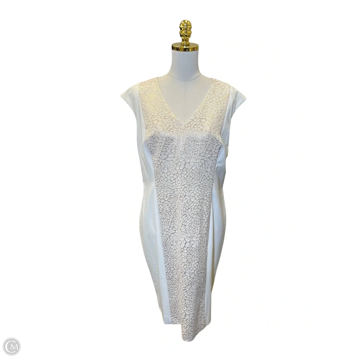 Dress Casual Midi By Calvin Klein In Cream, Size: 14