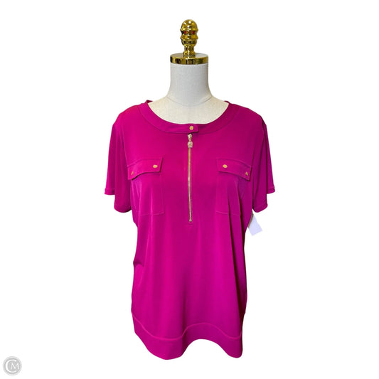 Top Short Sleeve By Anne Klein In Pink, Size: Xl
