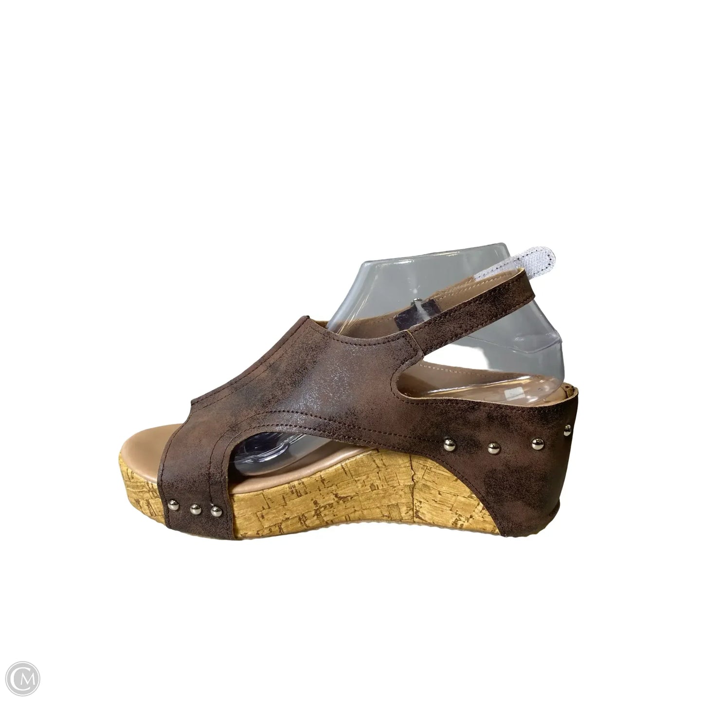 Sandals Heels Wedge By Clothes Mentor In Brown, Size: 9.5