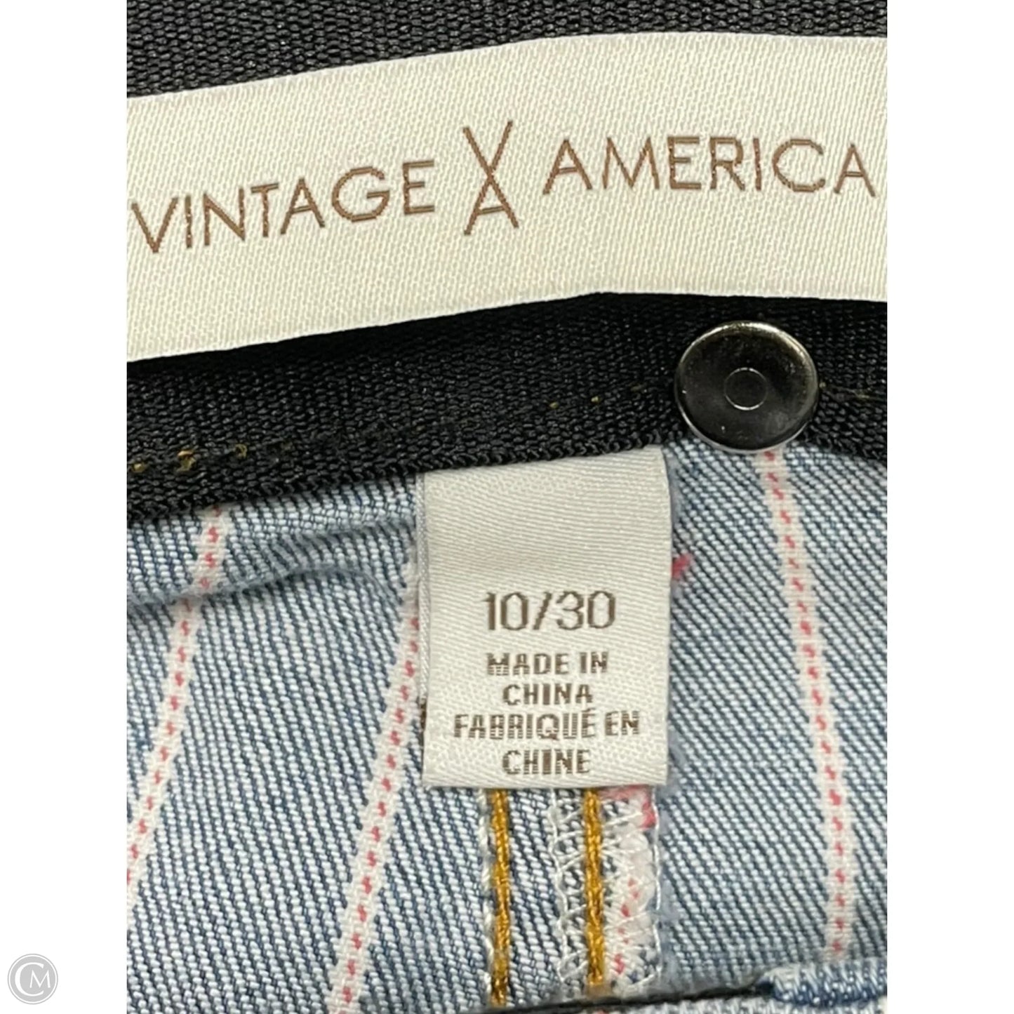 Jeans Straight By Vintage America In Striped Pattern, Size: 10