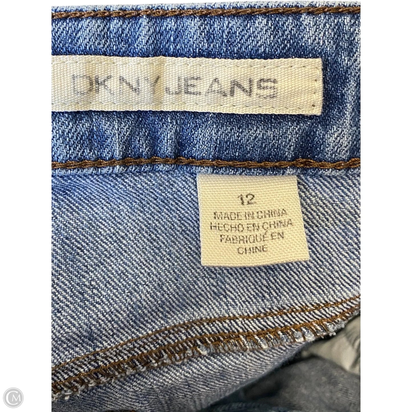 Jeans Straight By Dkny In Blue Denim, Size: 12