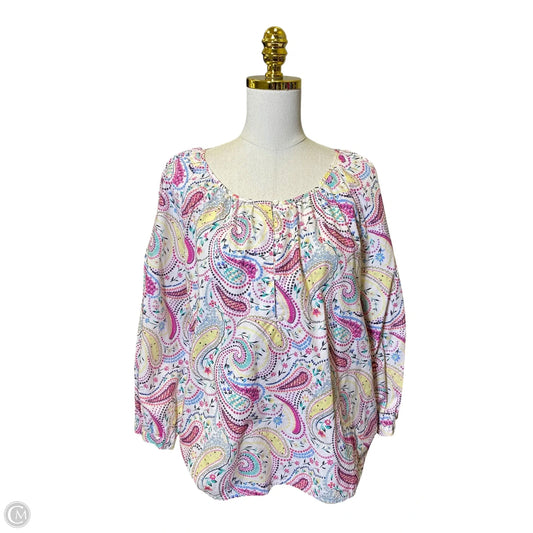 Top Long Sleeve By Talbots In Multi-colored, Size: L