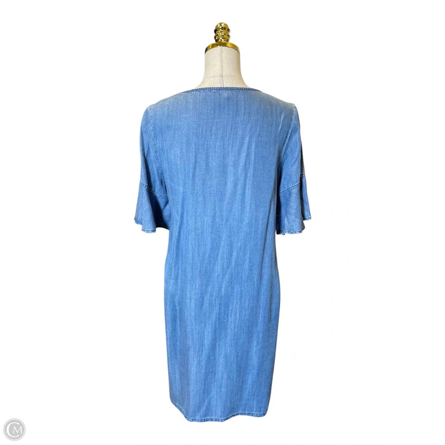 Dress Casual Midi By Chicos In Blue Denim, Size: S
