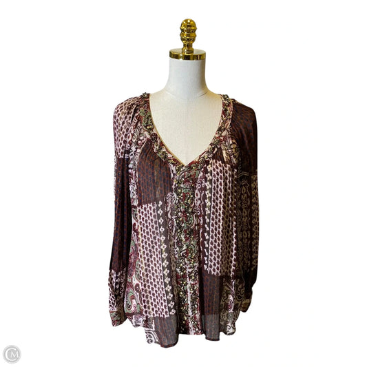 Top Long Sleeve By Zara In Multi-colored, Size: M
