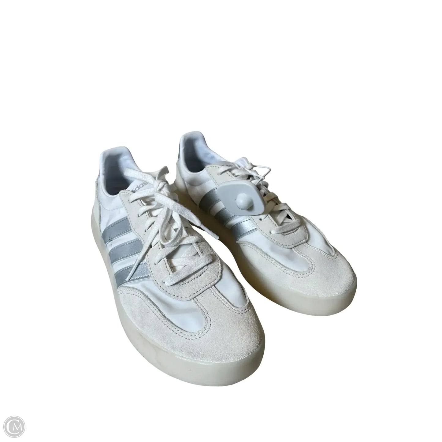 Shoes Sneakers By Adidas In Grey & White, Size: 8