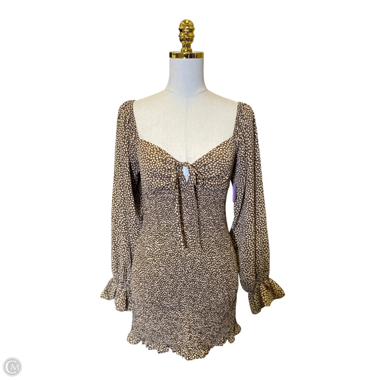 Dress Casual Midi By Blush In Brown & Cream, Size: M