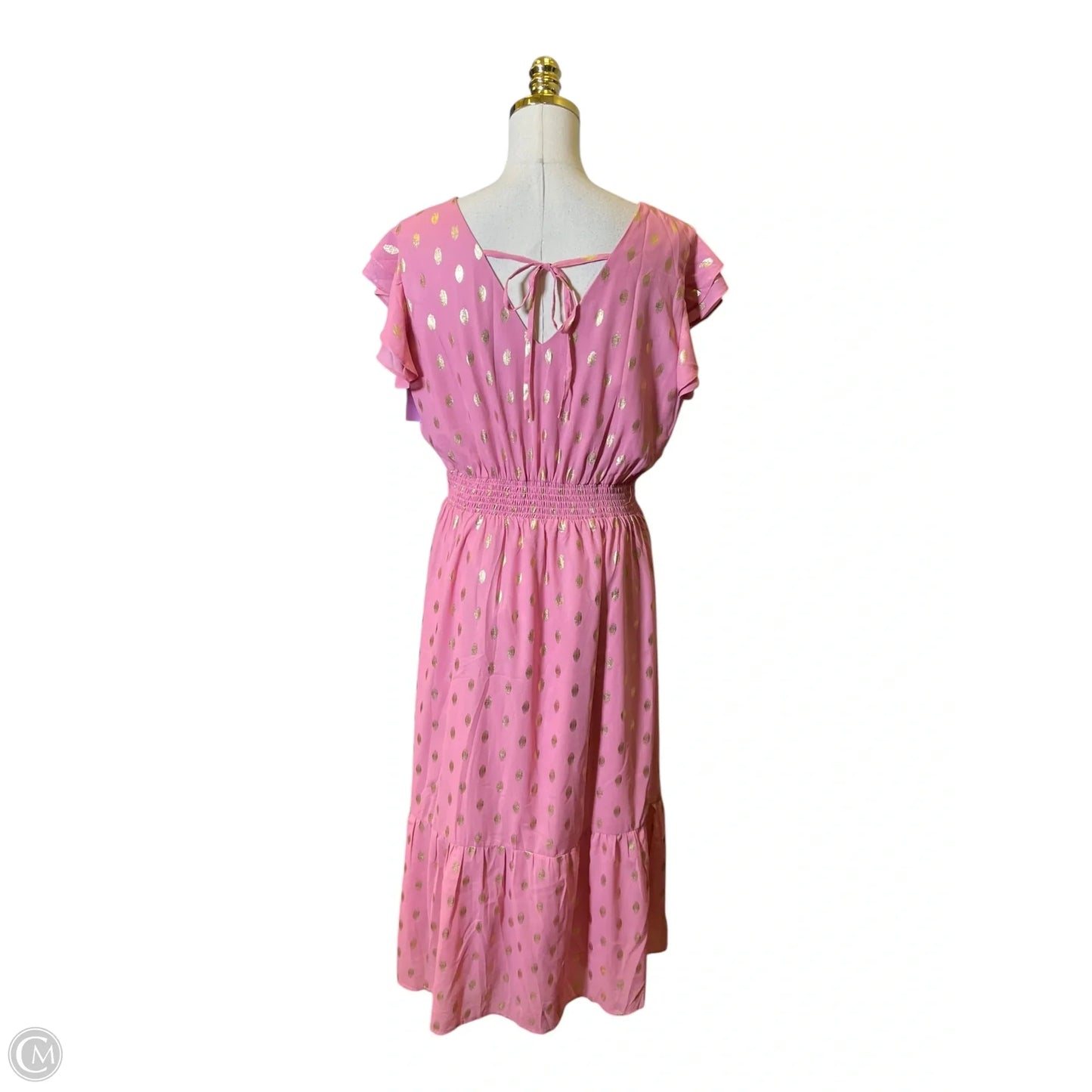 Dress Casual Midi By Grace Karin In Gold & Pink, Size: L