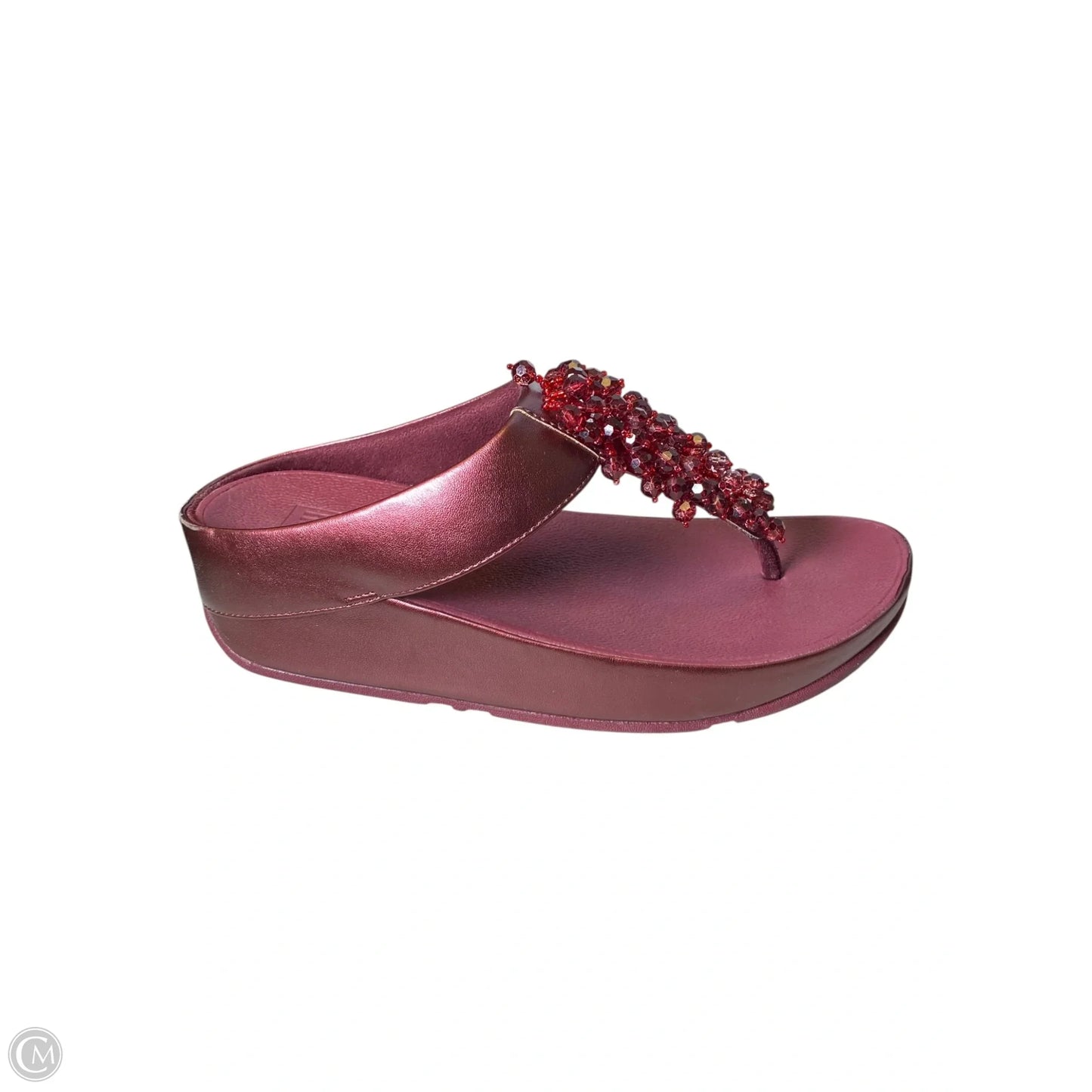 Sandals Heels Wedge By Fitflop In Maroon, Size: 7
