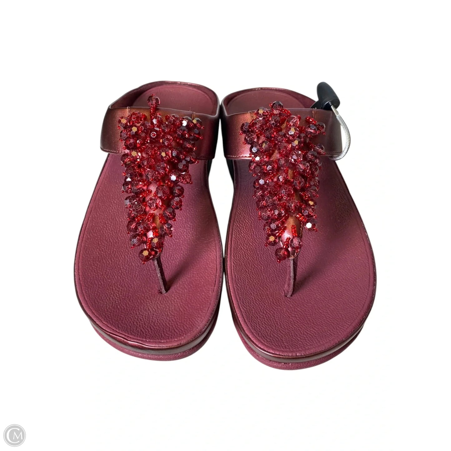 Sandals Heels Wedge By Fitflop In Maroon, Size: 7