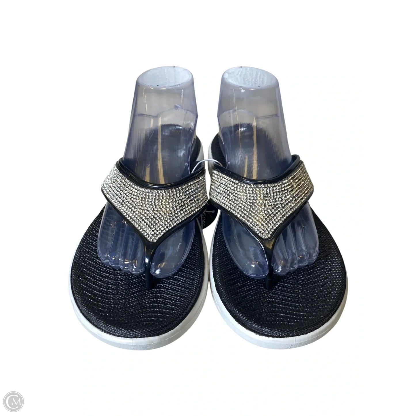 Sandals Flats By Capelli In Black & Silver, Size: 11
