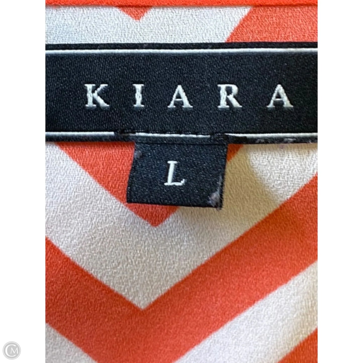 Top 3/4 Sleeve By Kiara In Orange & White, Size: L