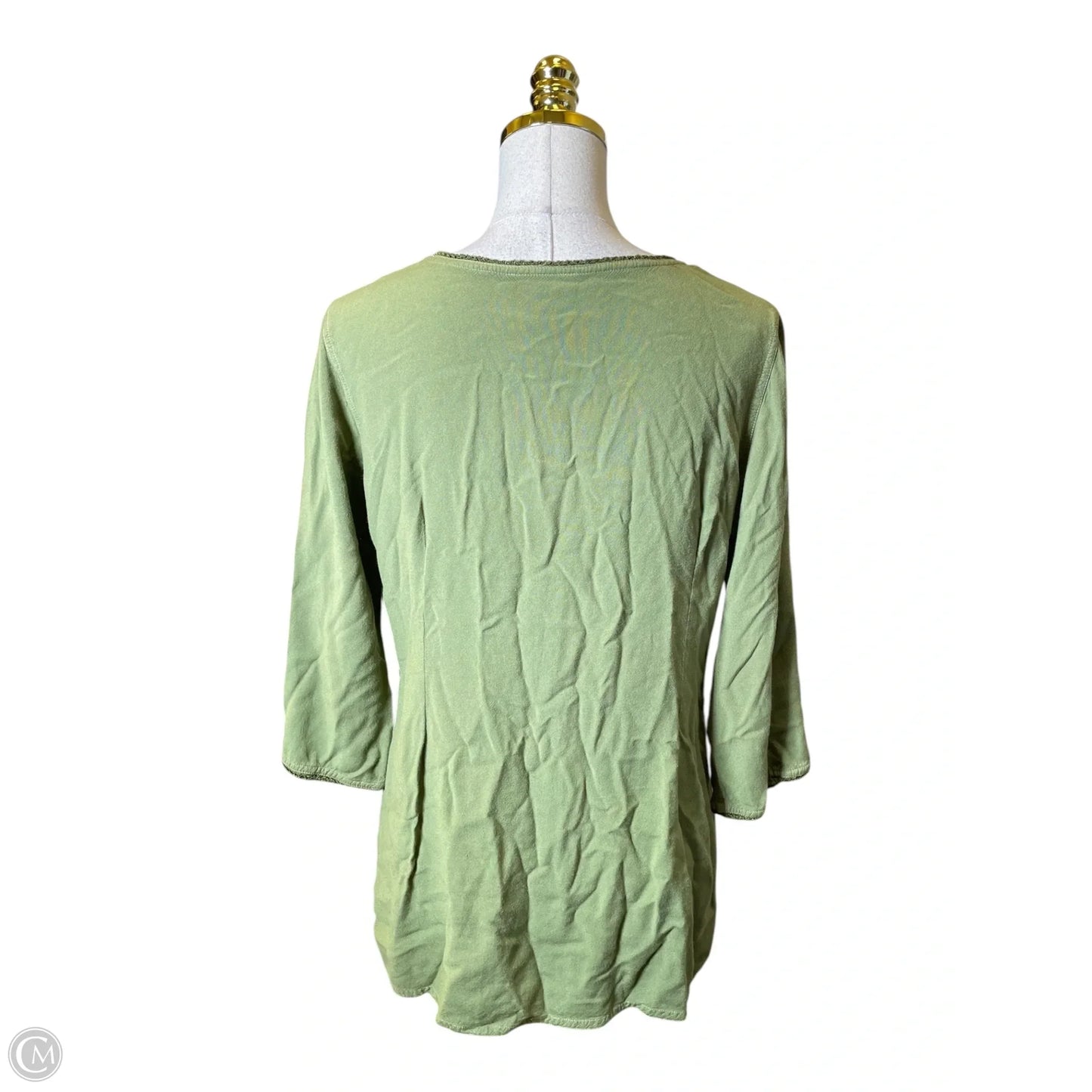 Top 3/4 Sleeve By Soft Surroundings In Green, Size: M