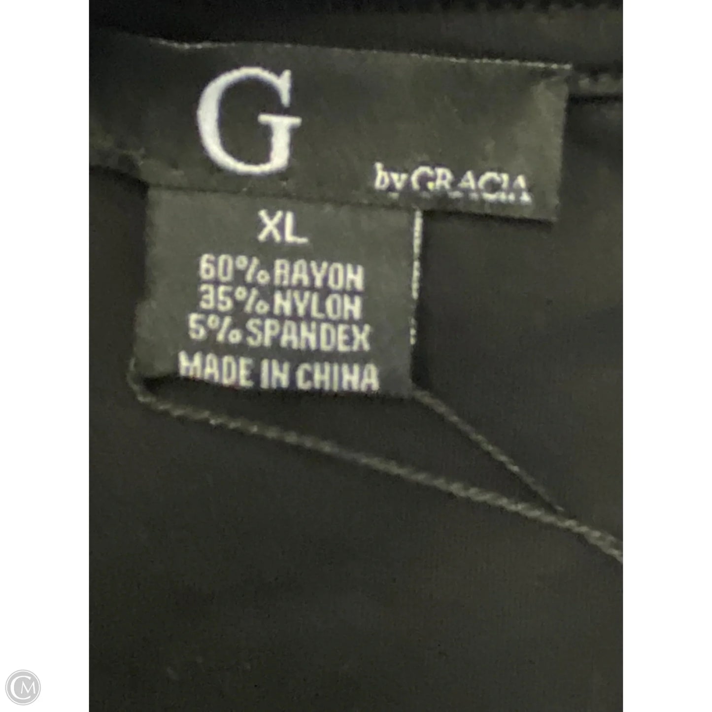 Top Short Sleeve By Gracia In Black, Size: Xl