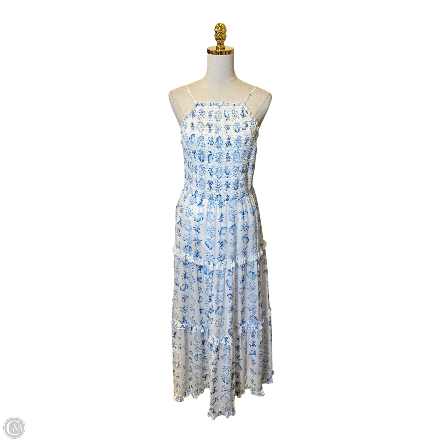 Dress Casual Maxi By Ann Taylor In Blue & White, Size: S
