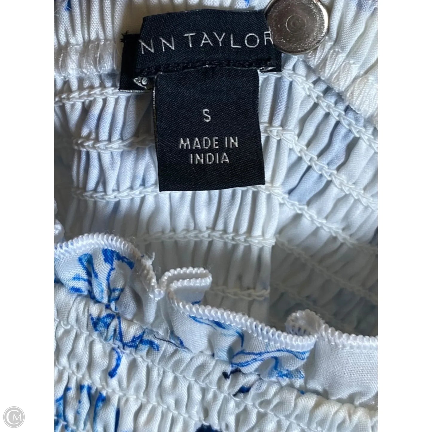 Dress Casual Maxi By Ann Taylor In Blue & White, Size: S