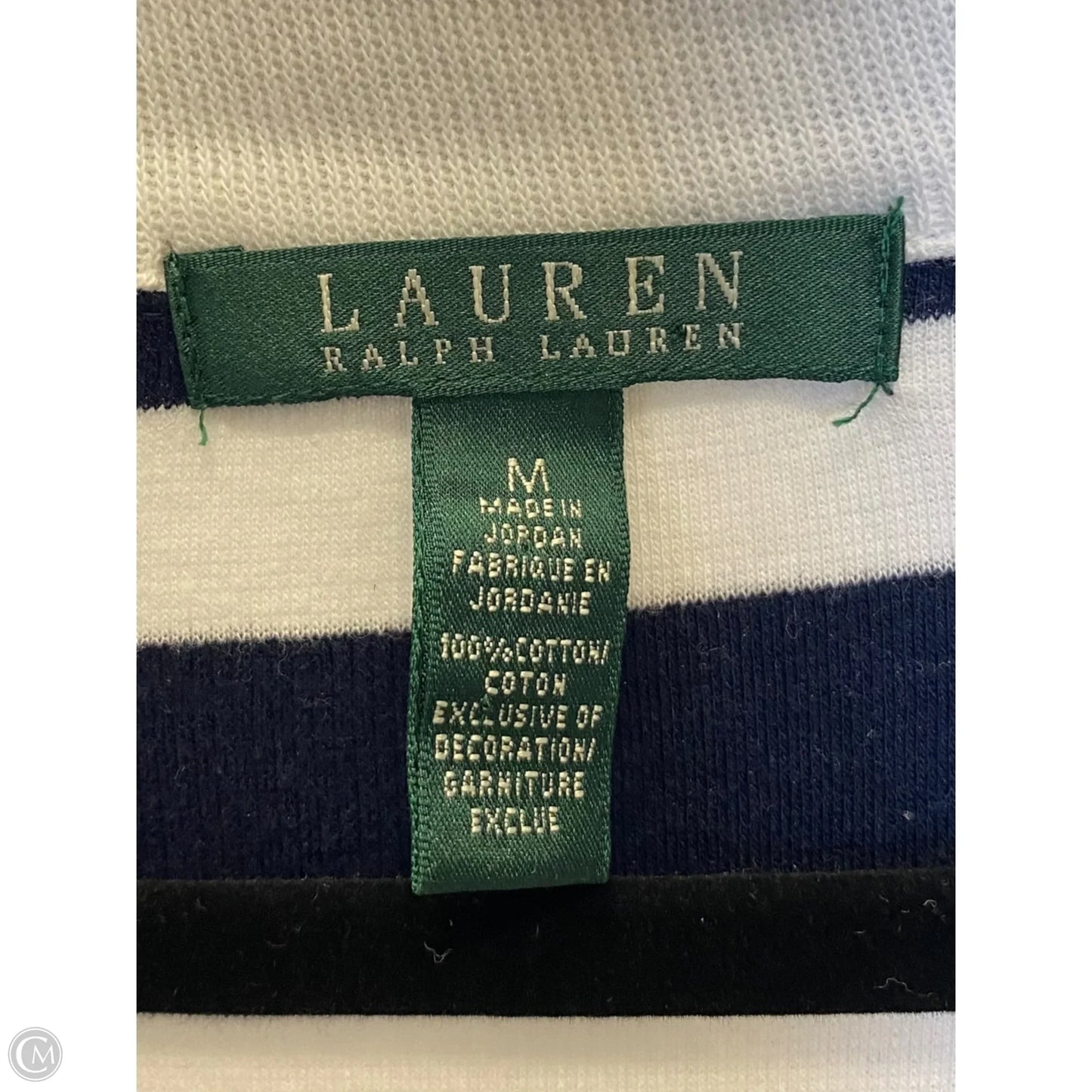 Jacket Fleece By Lauren By Ralph Lauren In Blue & White, Size: M