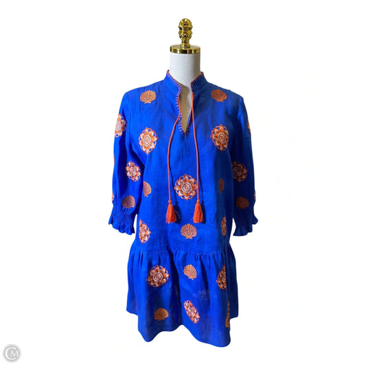 Dress Casual Midi By Tyler Boe In Blue & Orange, Size: S