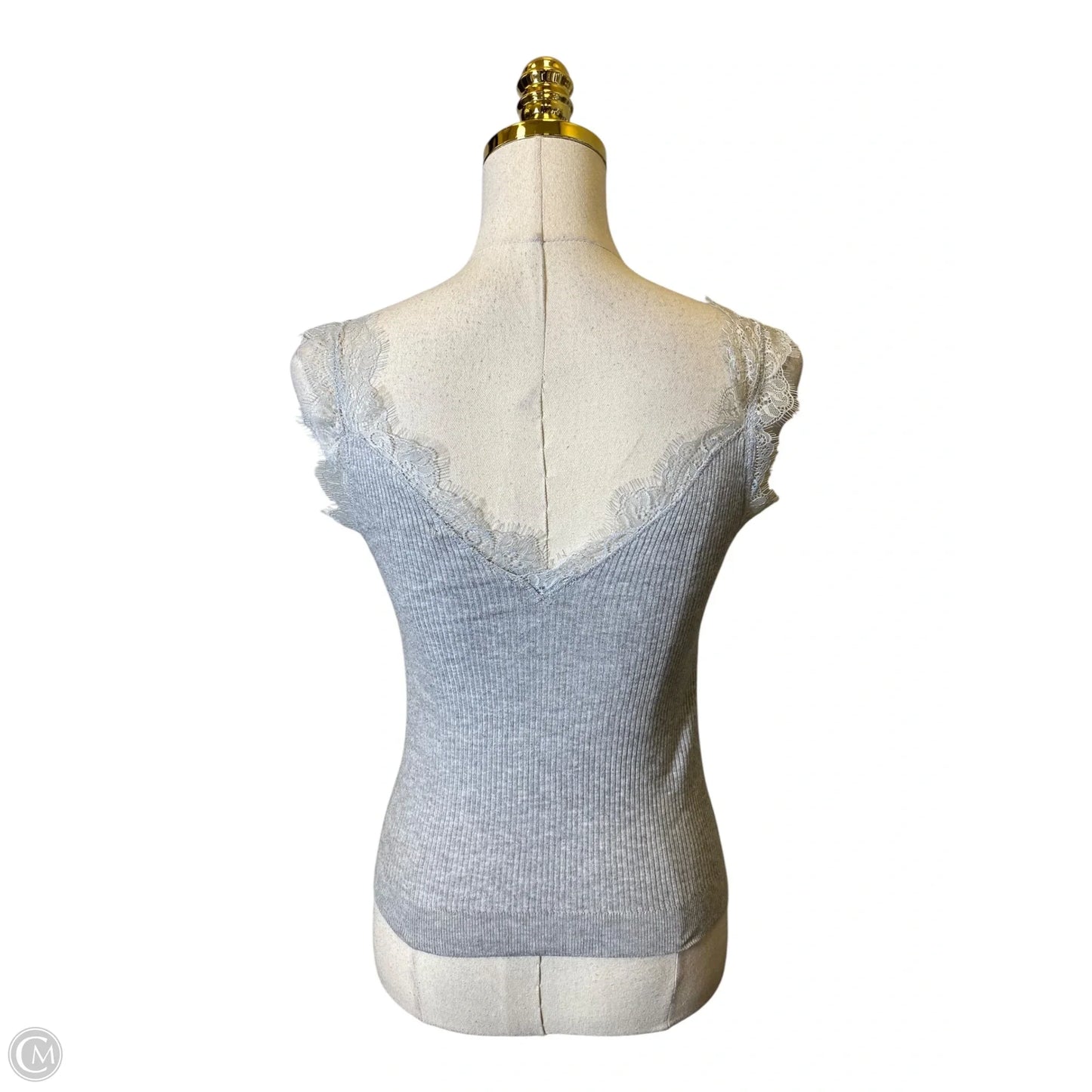 Blouse Sleeveless By Loft In Grey, Size: S