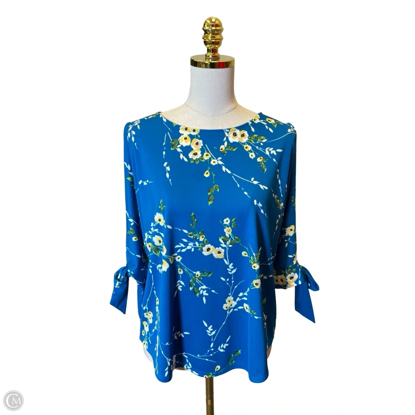 Top Short Sleeve By Worthington In Floral Print, Size: M