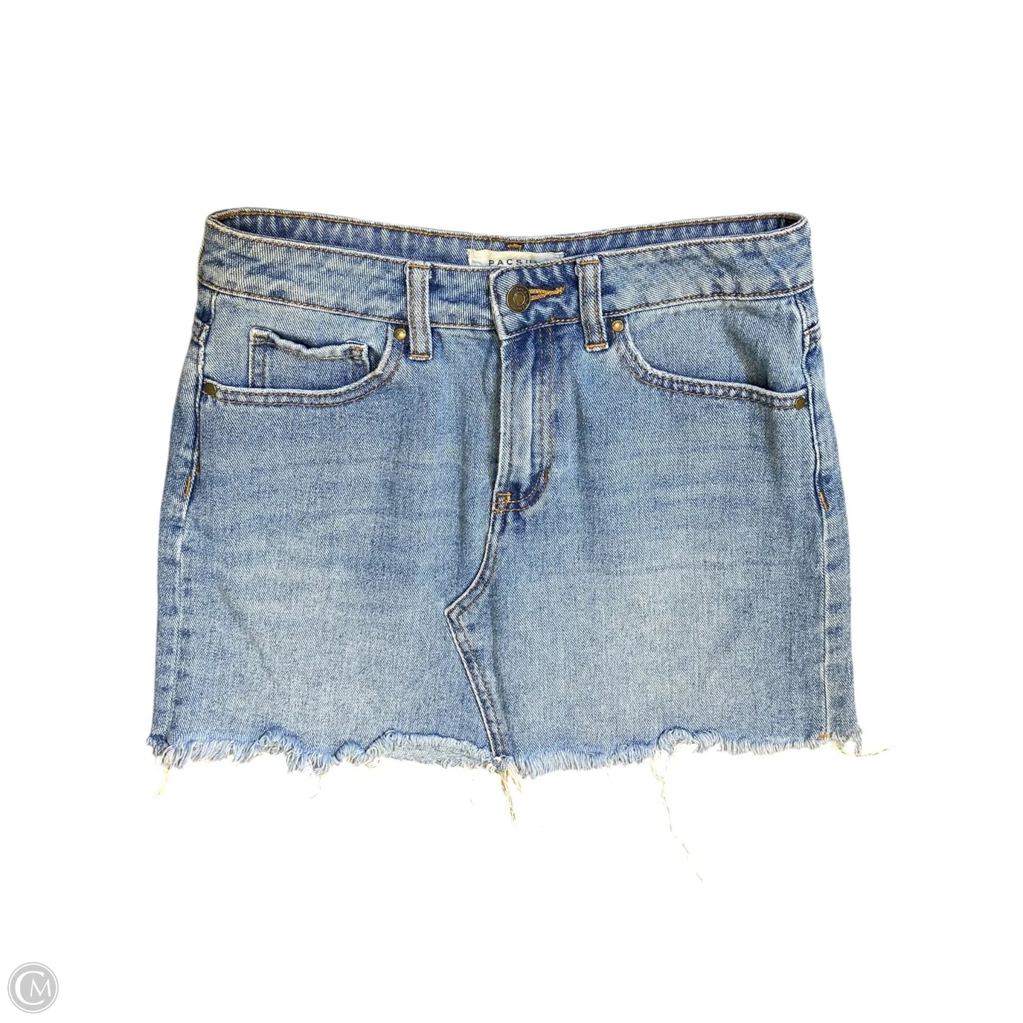 Skirt Midi By Pacsun In Blue Denim, Size: 2