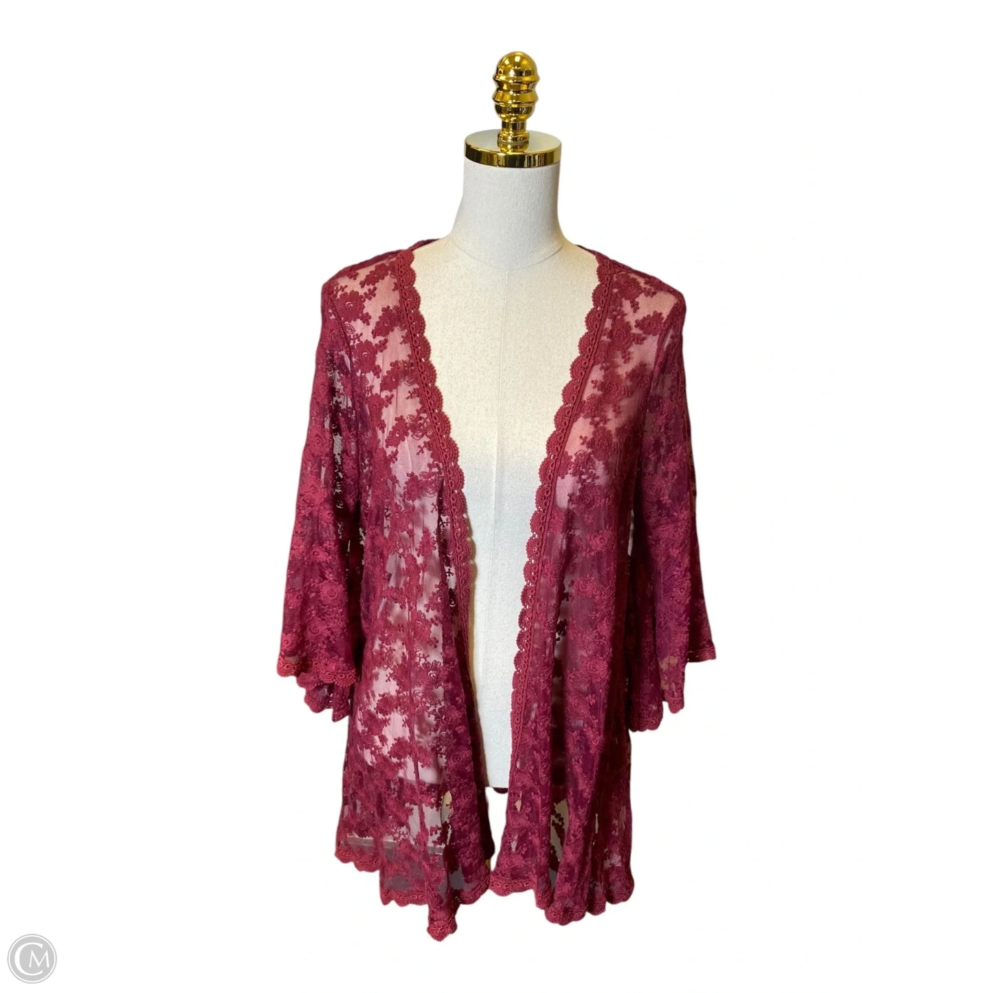 Kimono By Clothes Mentor In Maroon, Size: S