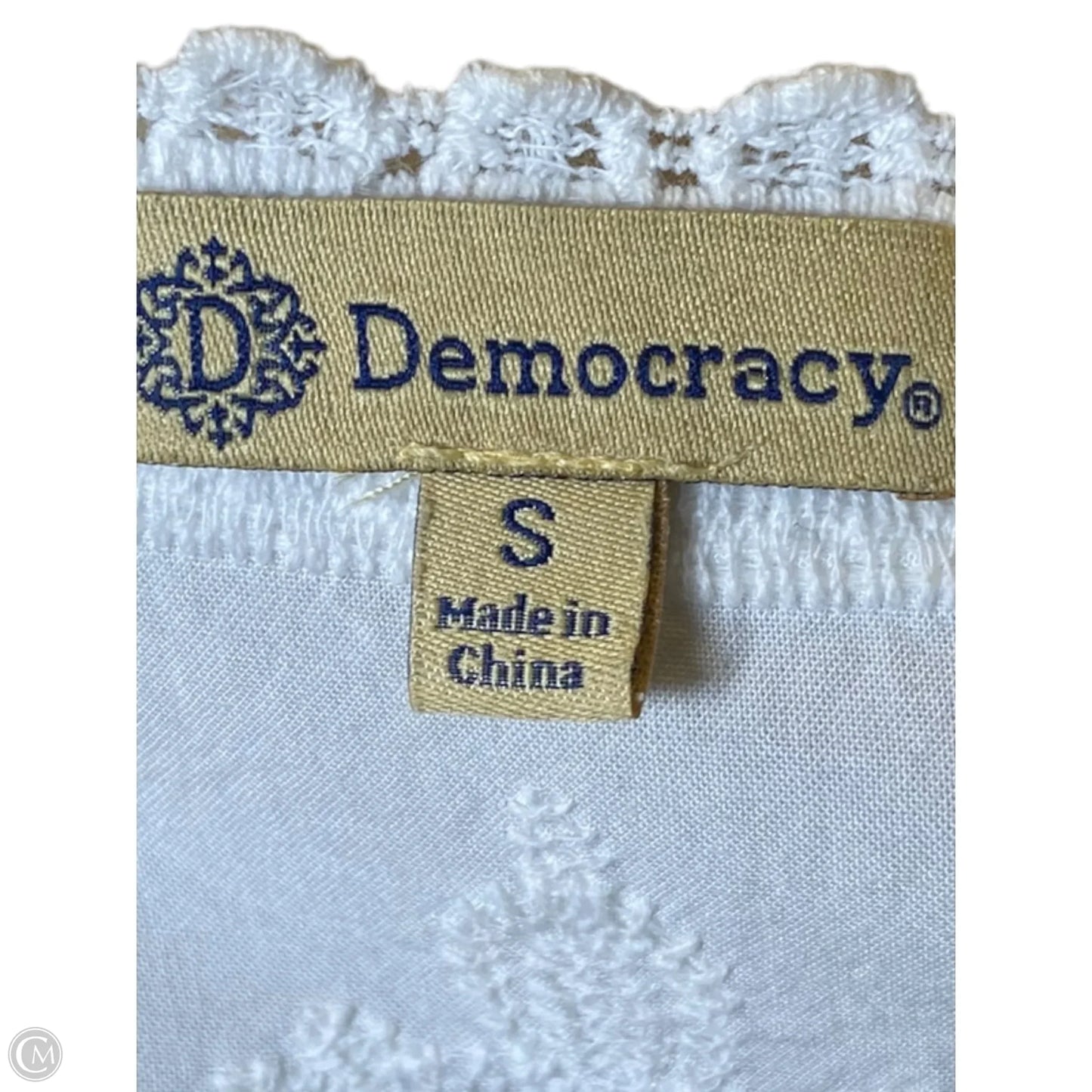 Top 3/4 Sleeve By Democracy In White, Size: S