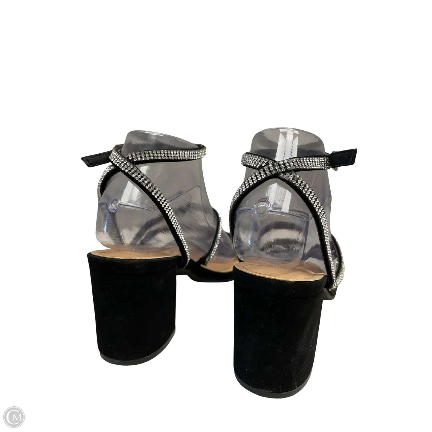 Shoes Heels Block By Windsor In Black & Silver, Size: 8