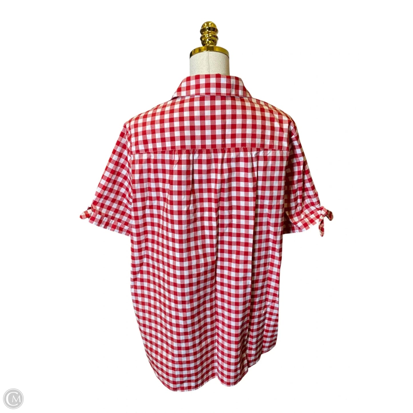 Top Short Sleeve By Romans In Plaid Pattern, Size: 18