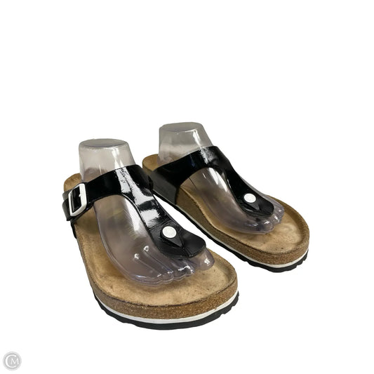 Sandals Flats By Birkenstock In Black, Size: 11