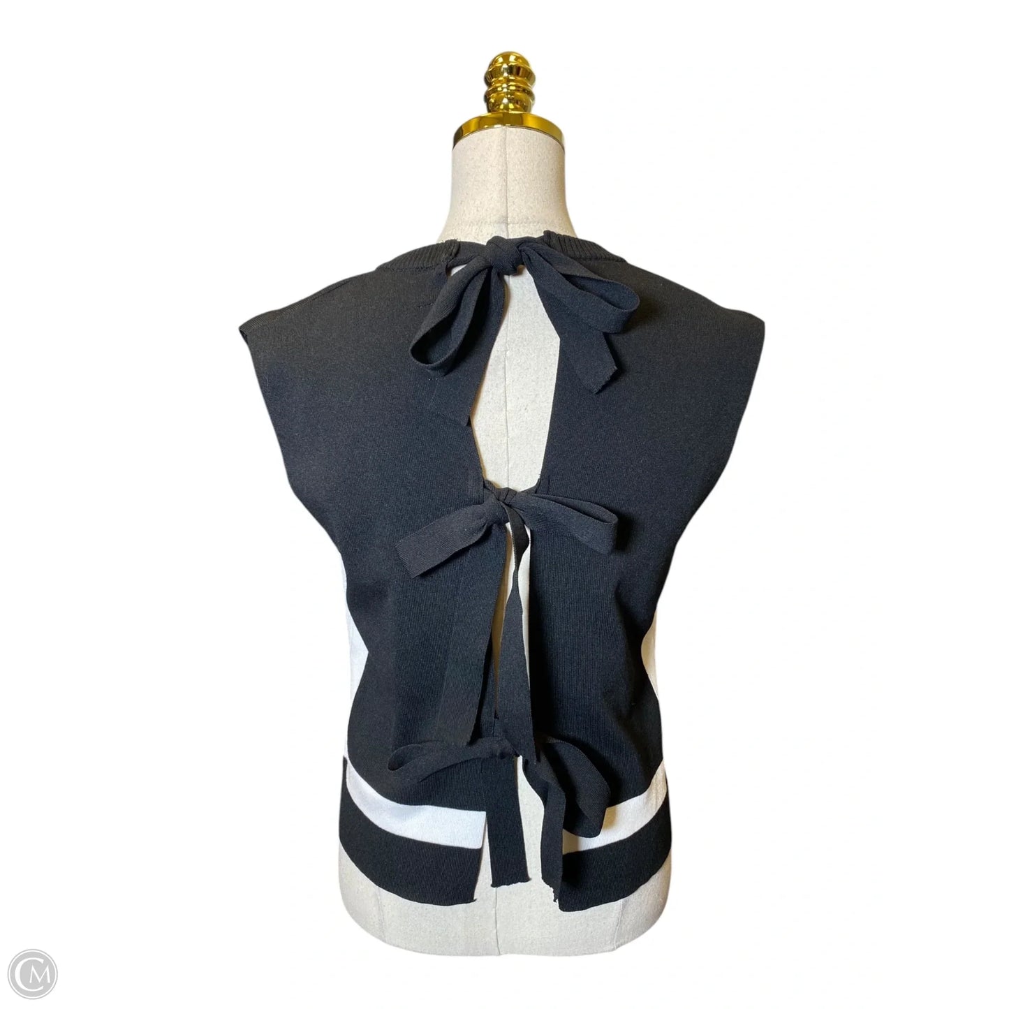 Cardigan By Clothes Mentor In Black & White, Size: L