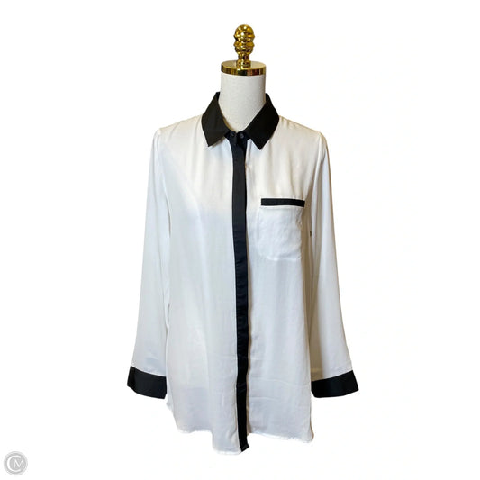 Top Long Sleeve By Free People In Black & White, Size: M