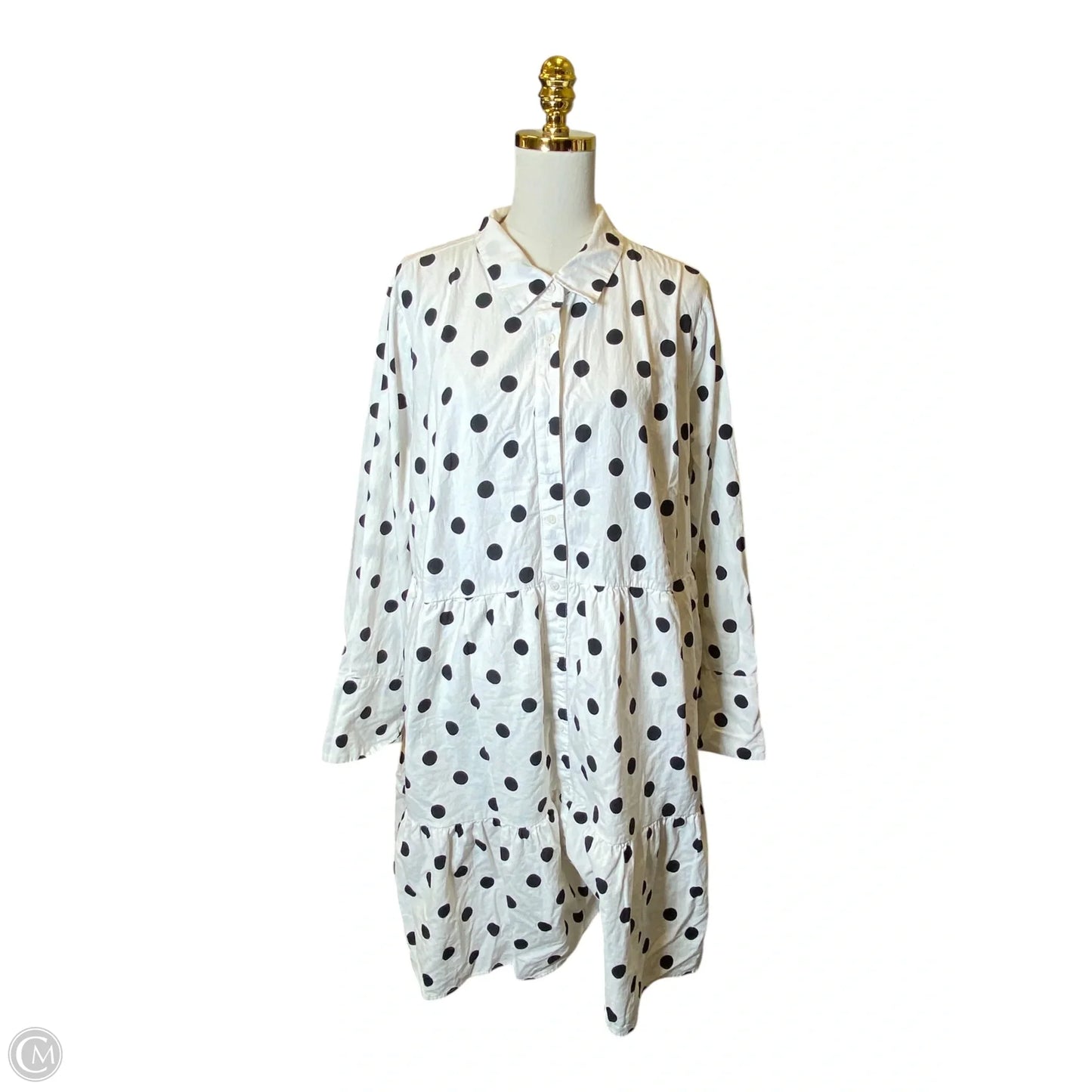 Dress Casual Short By Ava & Viv In Polkadot Pattern, Size: 2x