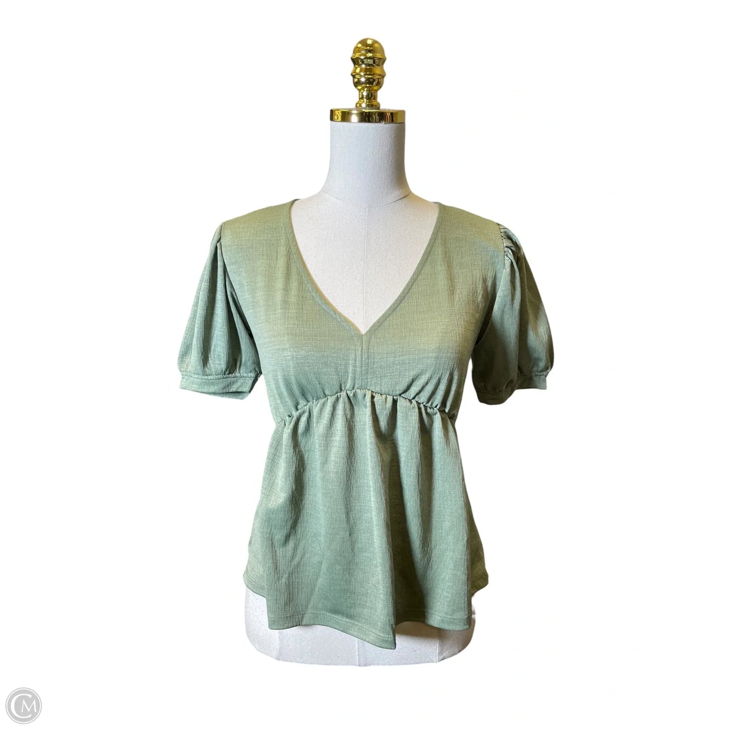 Blouse Short Sleeve By Clothes Mentor In Green, Size: Xs